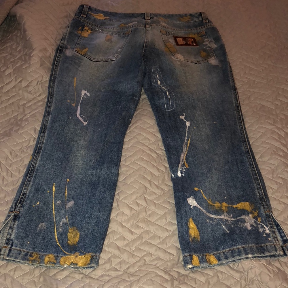 Socks and Gabbana logo Capri jeans